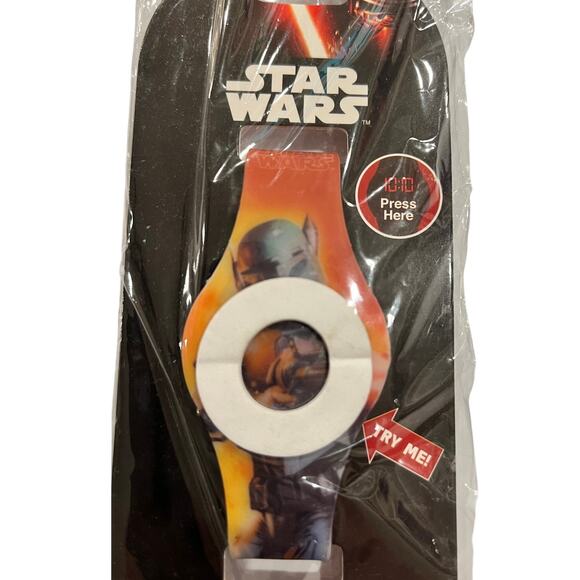 RARE Lucasfilm Star Wars Accutime LED Watch Boba Fett Model: BOB 1224 NWT - Picture 1 of 4
